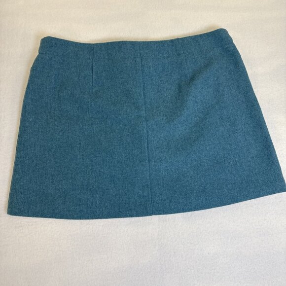 American Eagle 14" Teal Skirt Size 8 Stretch Amazing Condition Wool Blend Italy - Picture 5 of 7